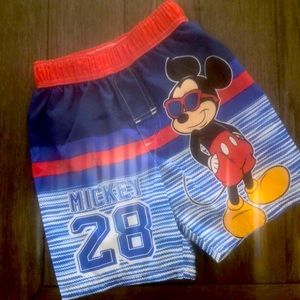 Mickey Mouse toddler boy swim trunks. Disney. 4T